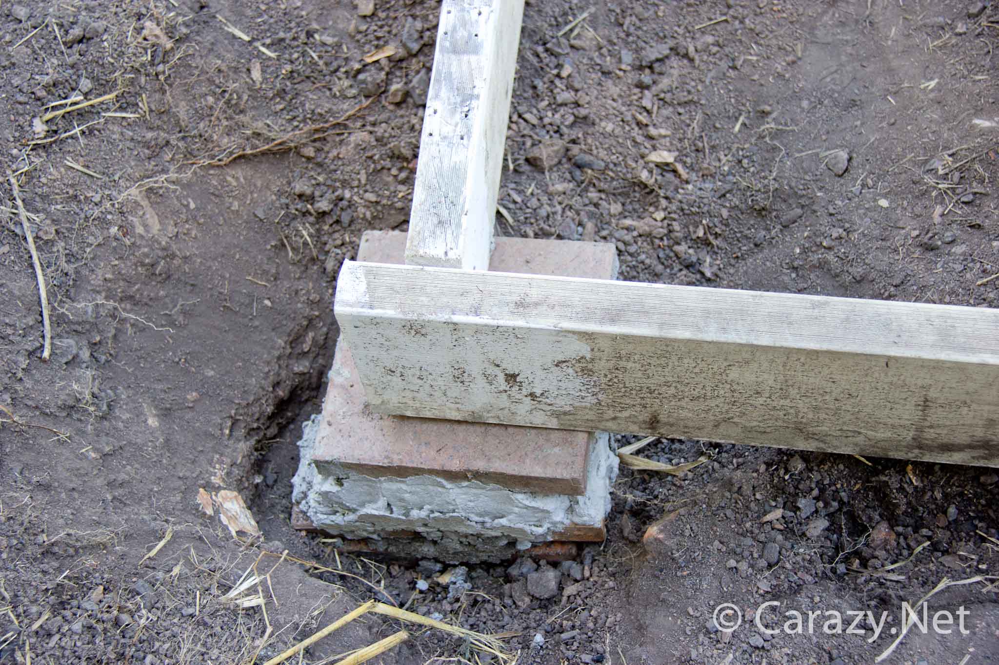 DIY coop build - concrete paver footing